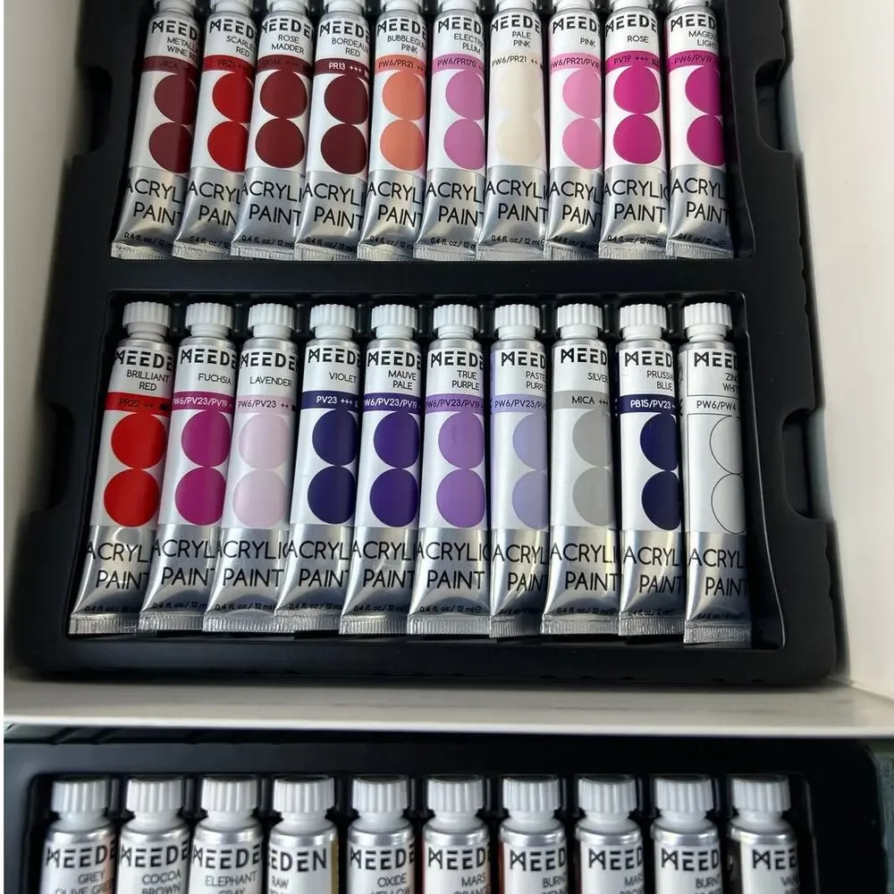 MEEDEN Heavy Body Acrylic Paint Set 100 Colors 12ml Tubes Craft Art Supplies